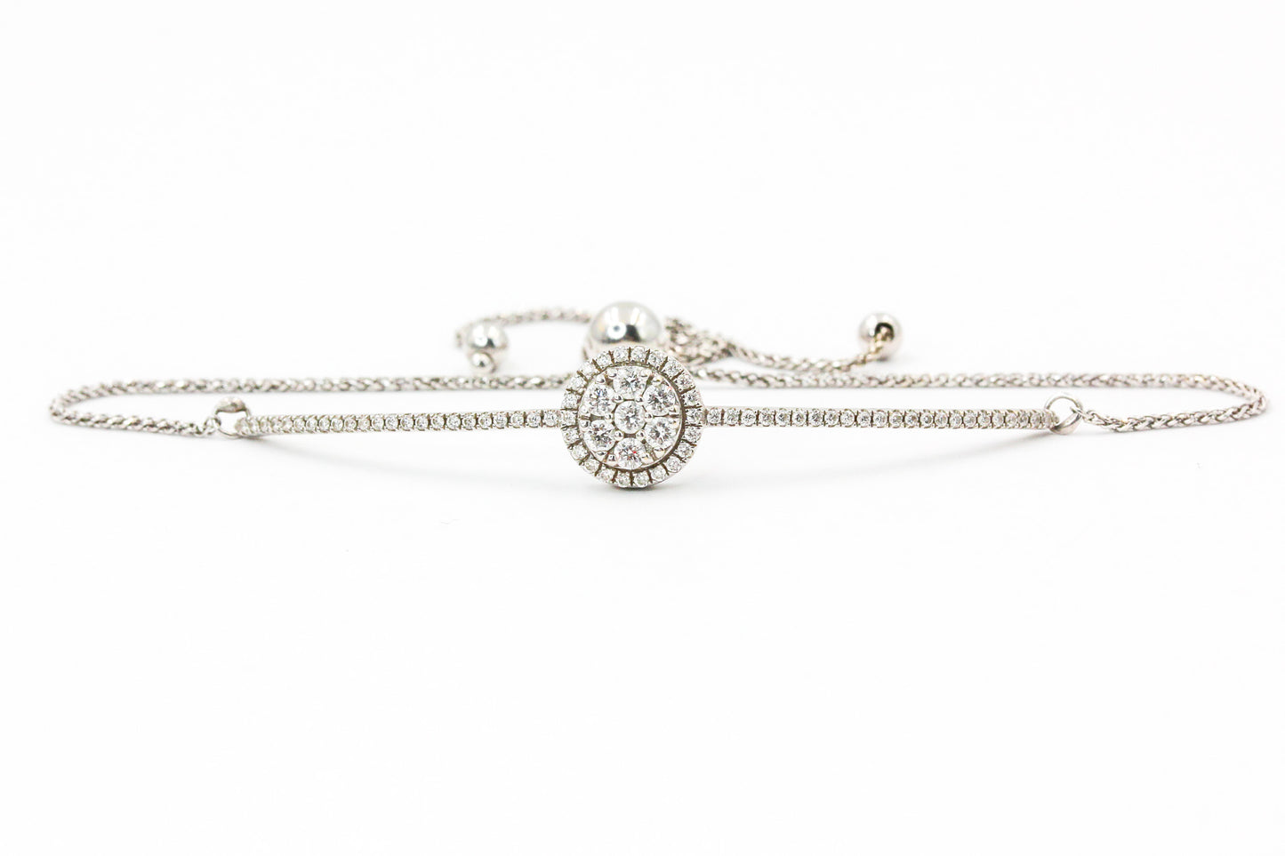 Diamond Cluster Bolo Bracelet