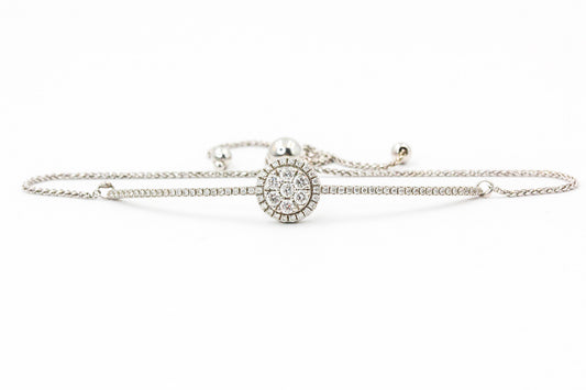 Diamond Cluster Bolo Bracelet