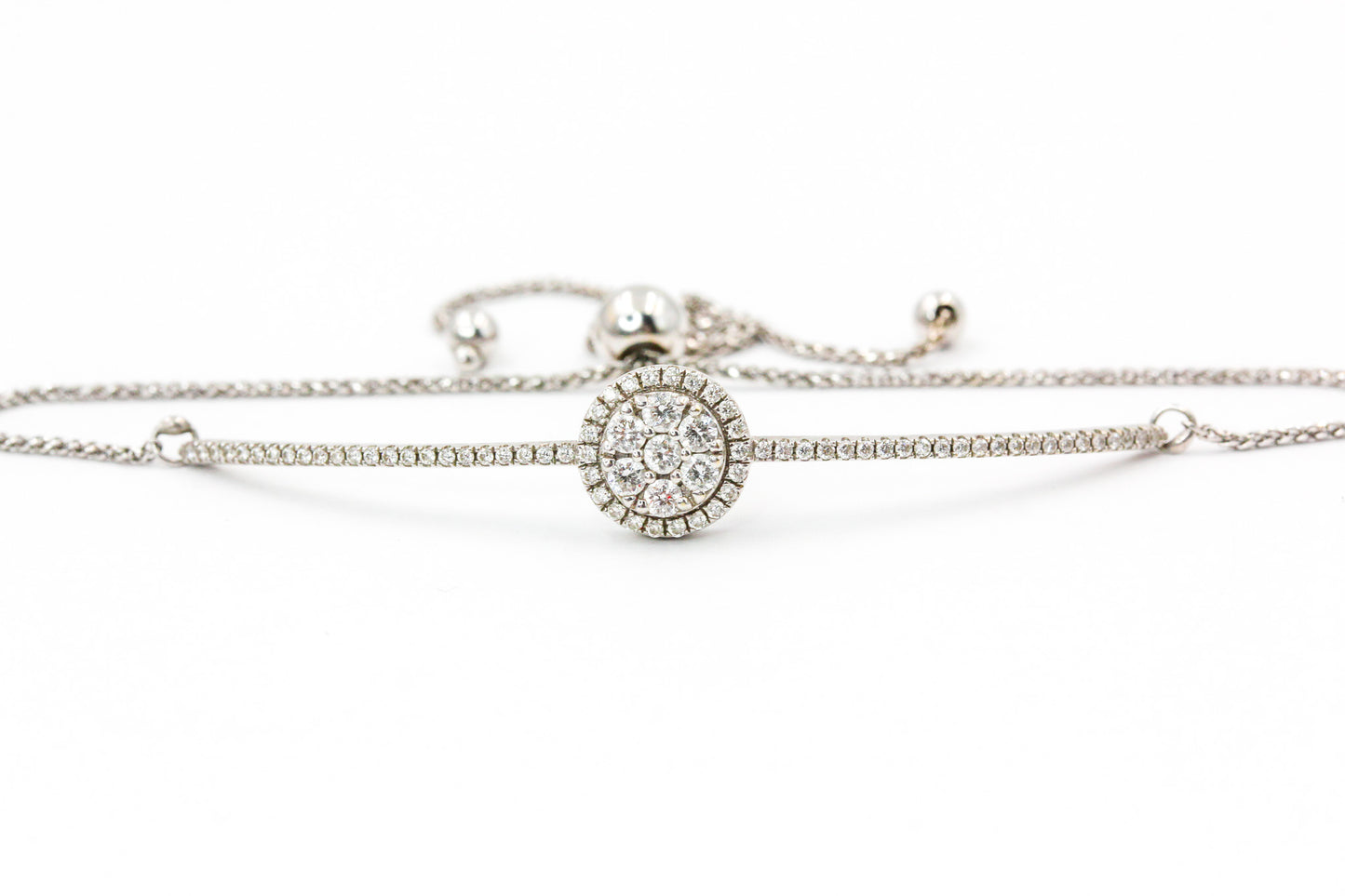 Diamond Cluster Bolo Bracelet