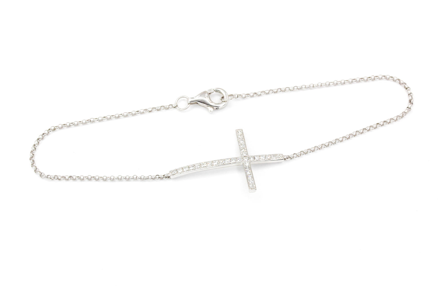 Diamond Horizontal Cross Bracelet