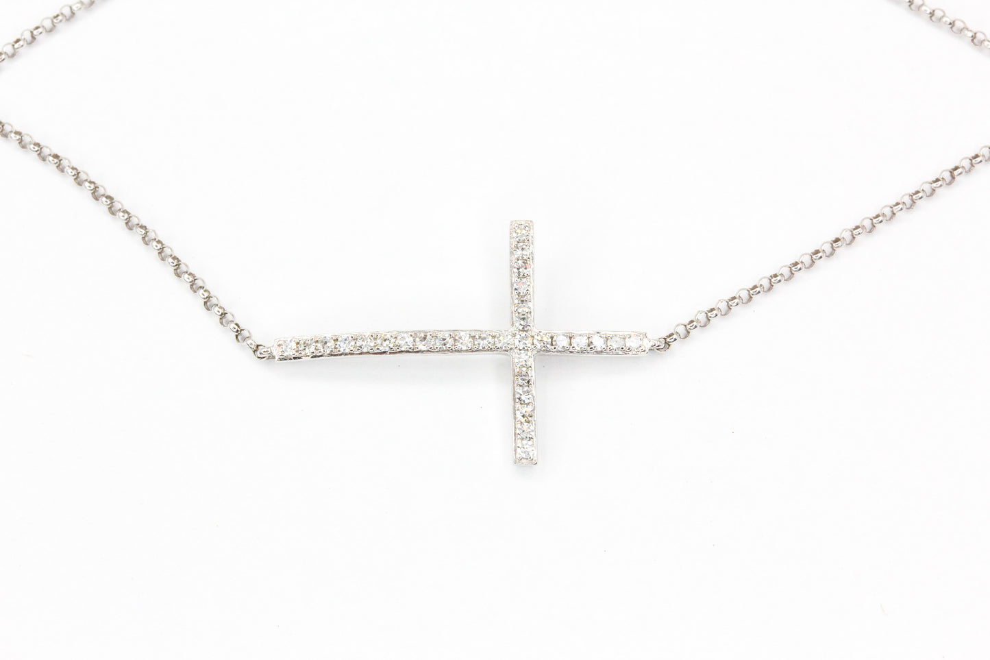 Diamond Horizontal Cross Bracelet