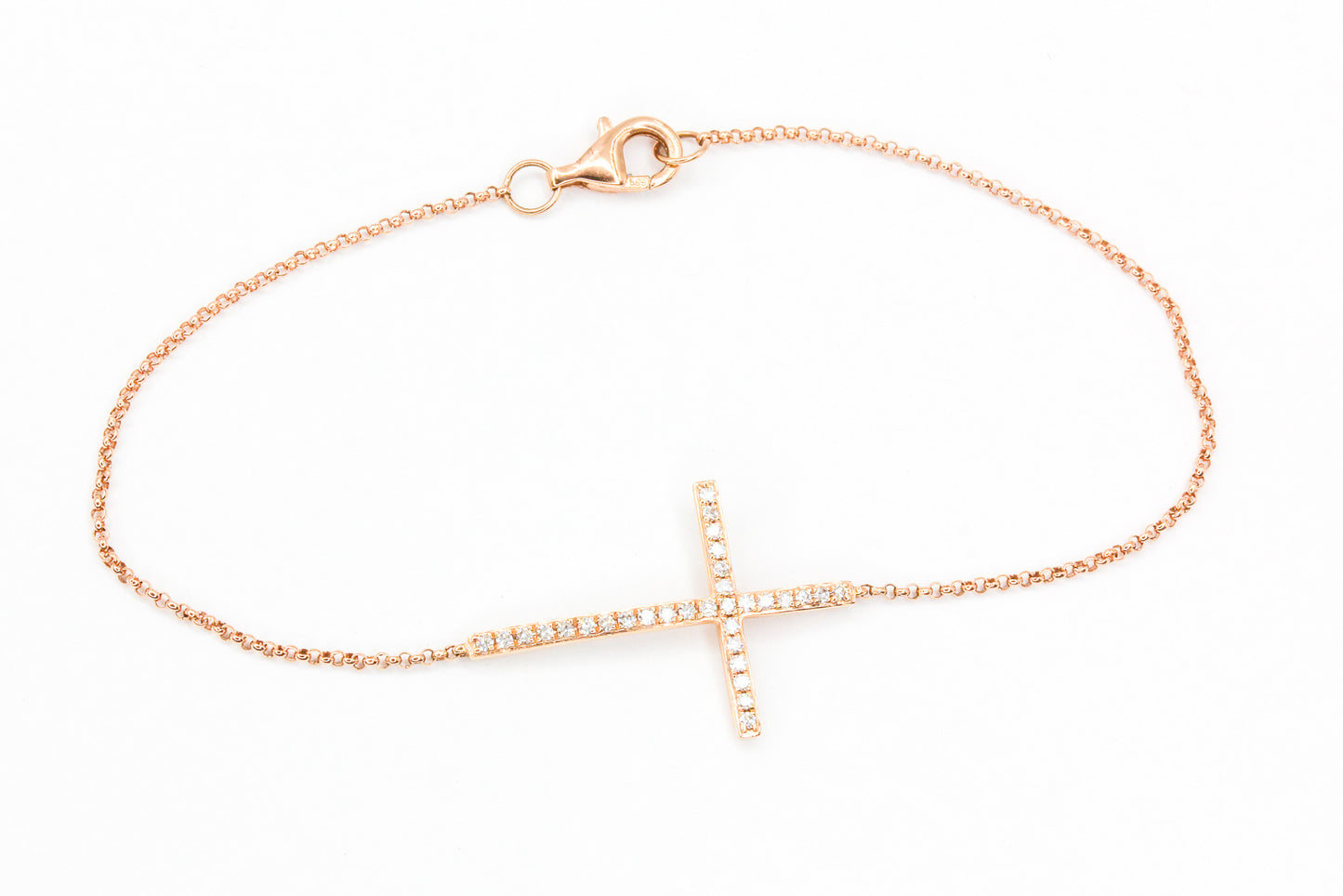 Diamond Horizontal Cross Bracelet