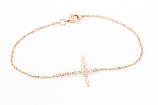 Diamond Horizontal Cross Bracelet