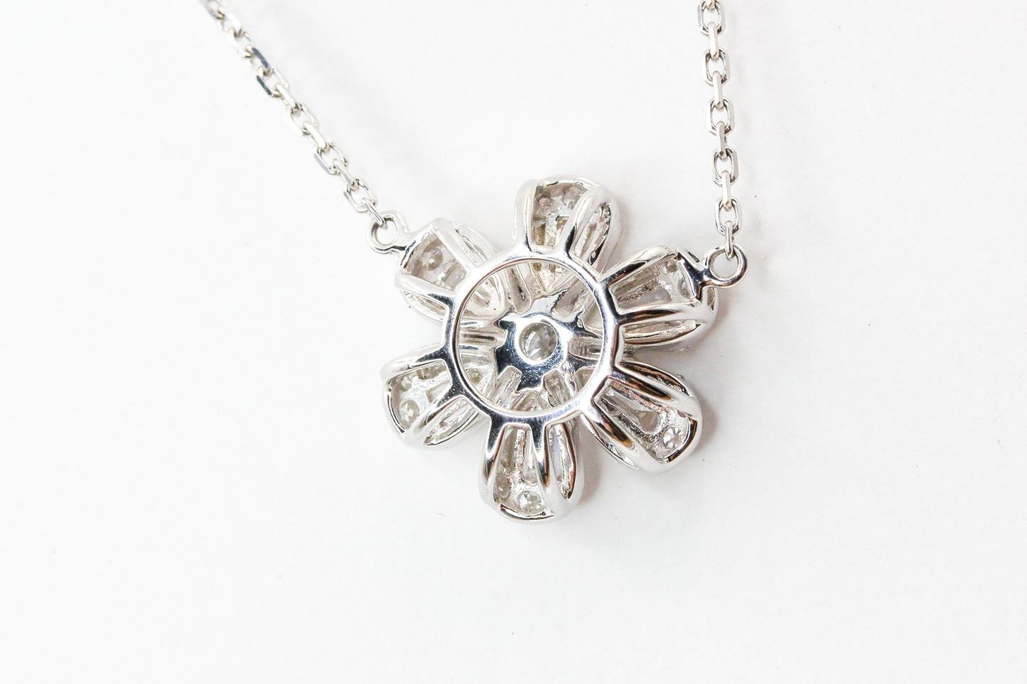 Diamond Flower Pendant-Necklace