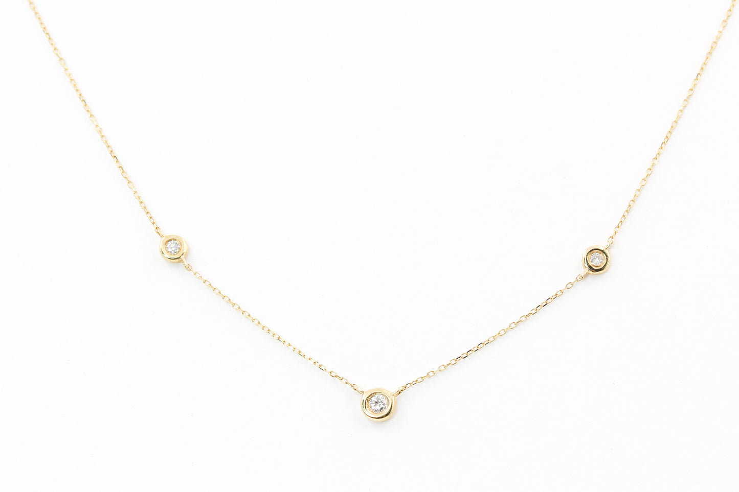 Diamond Bezel Station Necklace