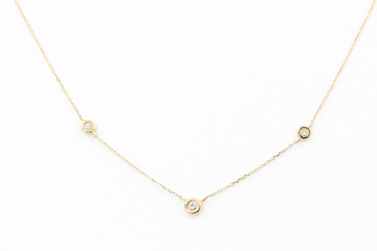 Diamond Bezel Station Necklace