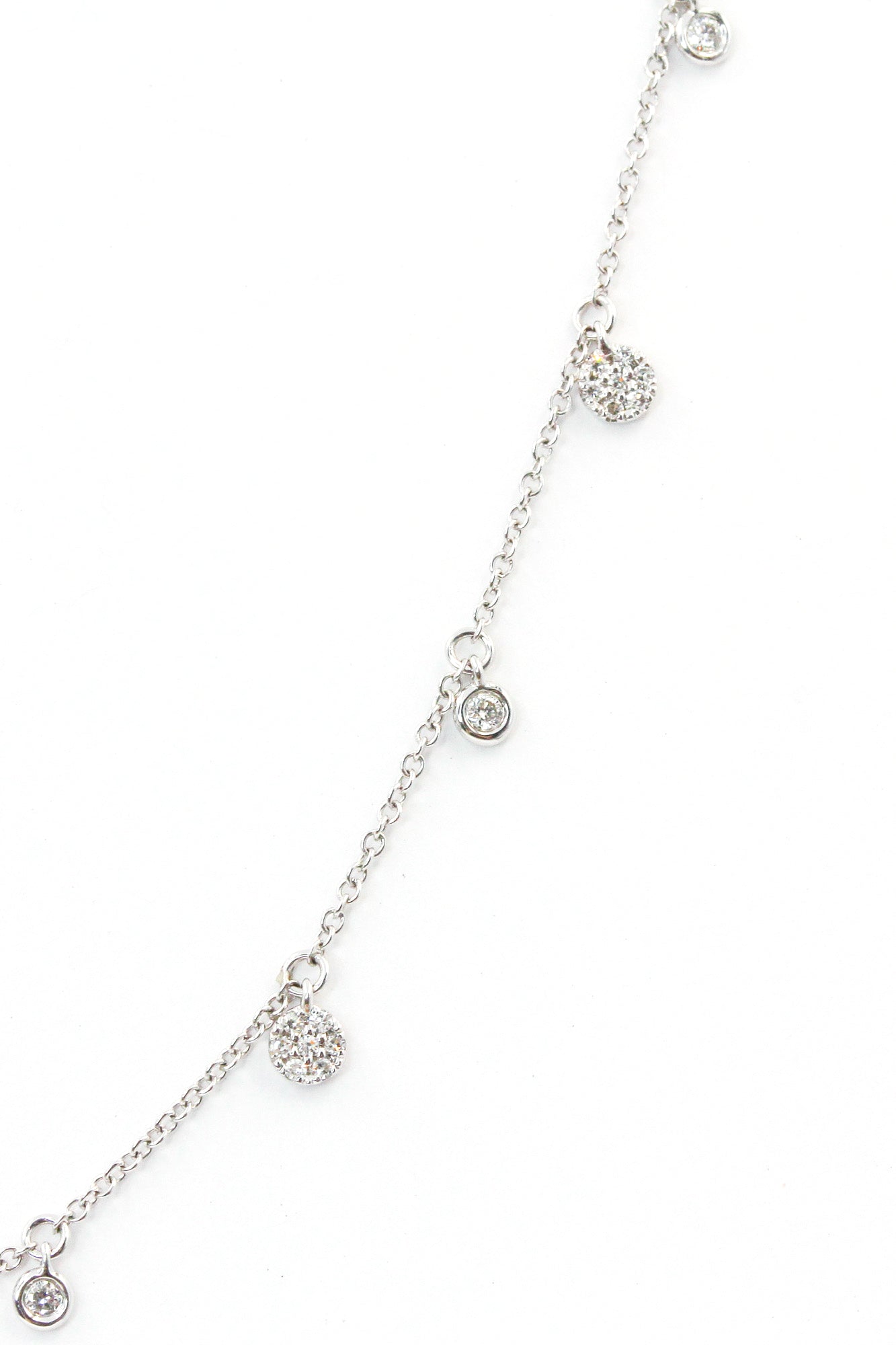 Bezel Cluster Drop Necklace