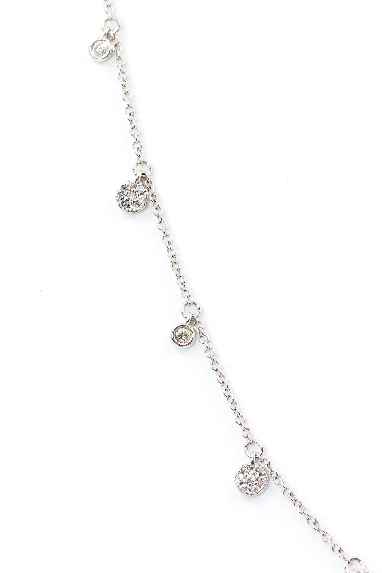 Bezel Cluster Drop Necklace