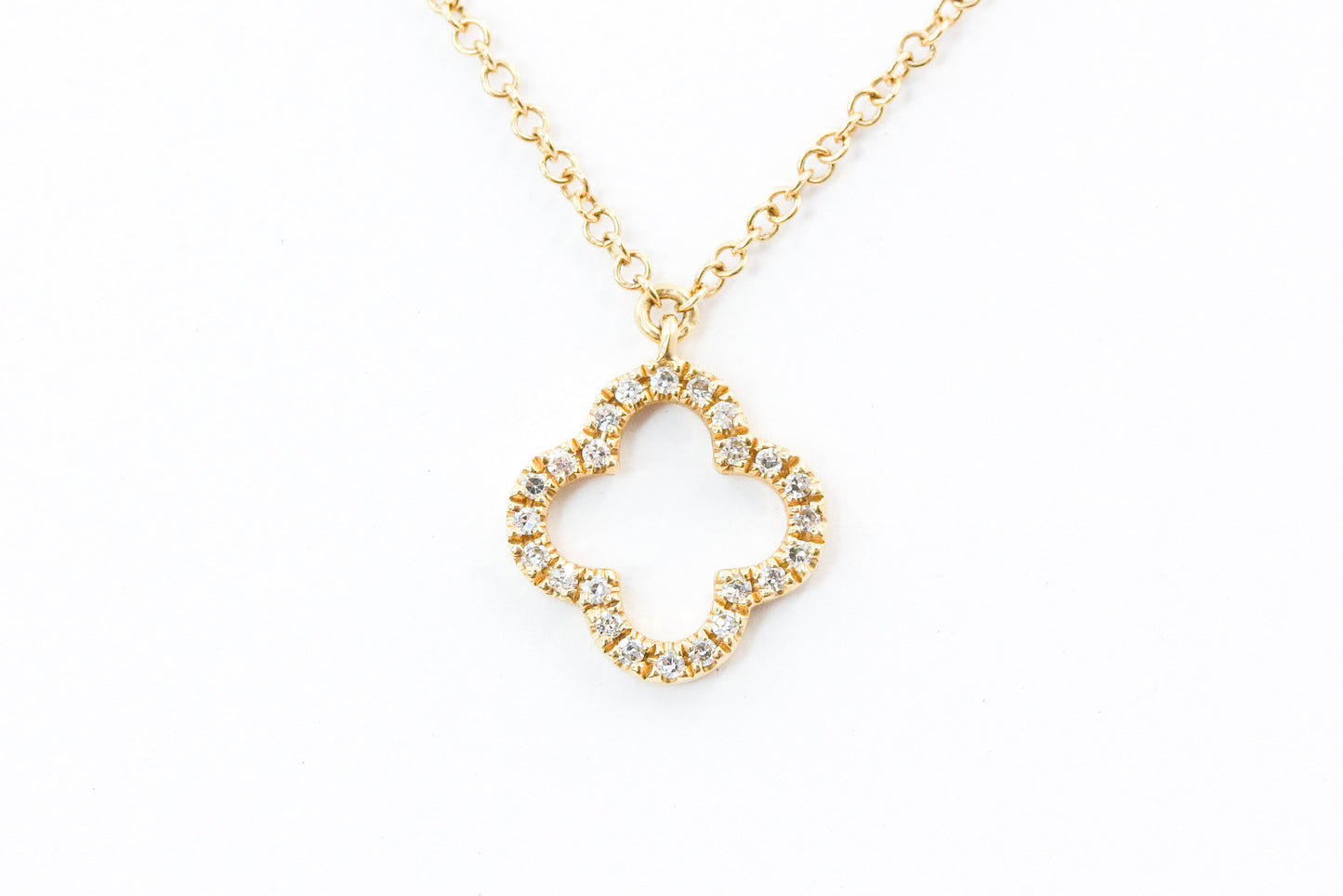 Diamond Open Clover Necklace