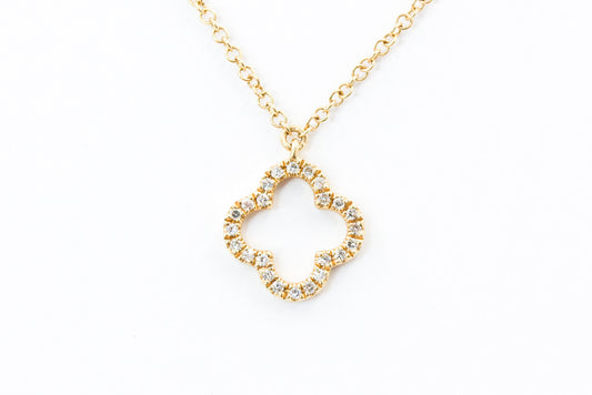 Diamond Open Clover Necklace