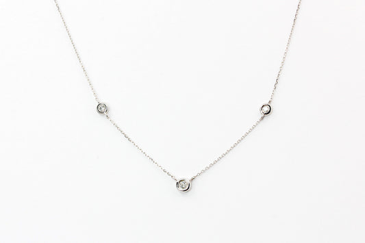 Diamond Bezel Station Necklace