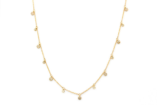 Bezel Cluster Drop Necklace