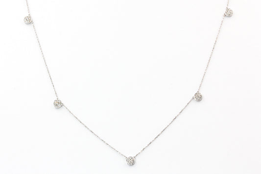 Diamond Cluster Station Necklace