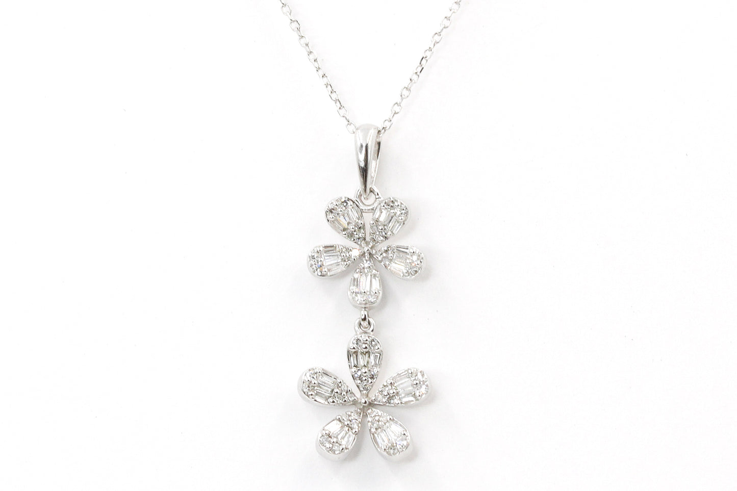 Diamond Flower Pendant-Necklace