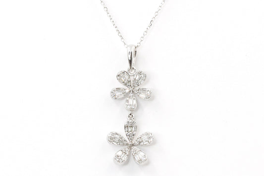 Diamond Flower Pendant-Necklace