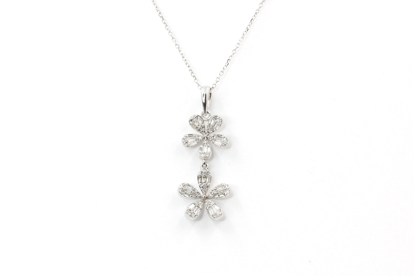 Diamond Flower Pendant-Necklace