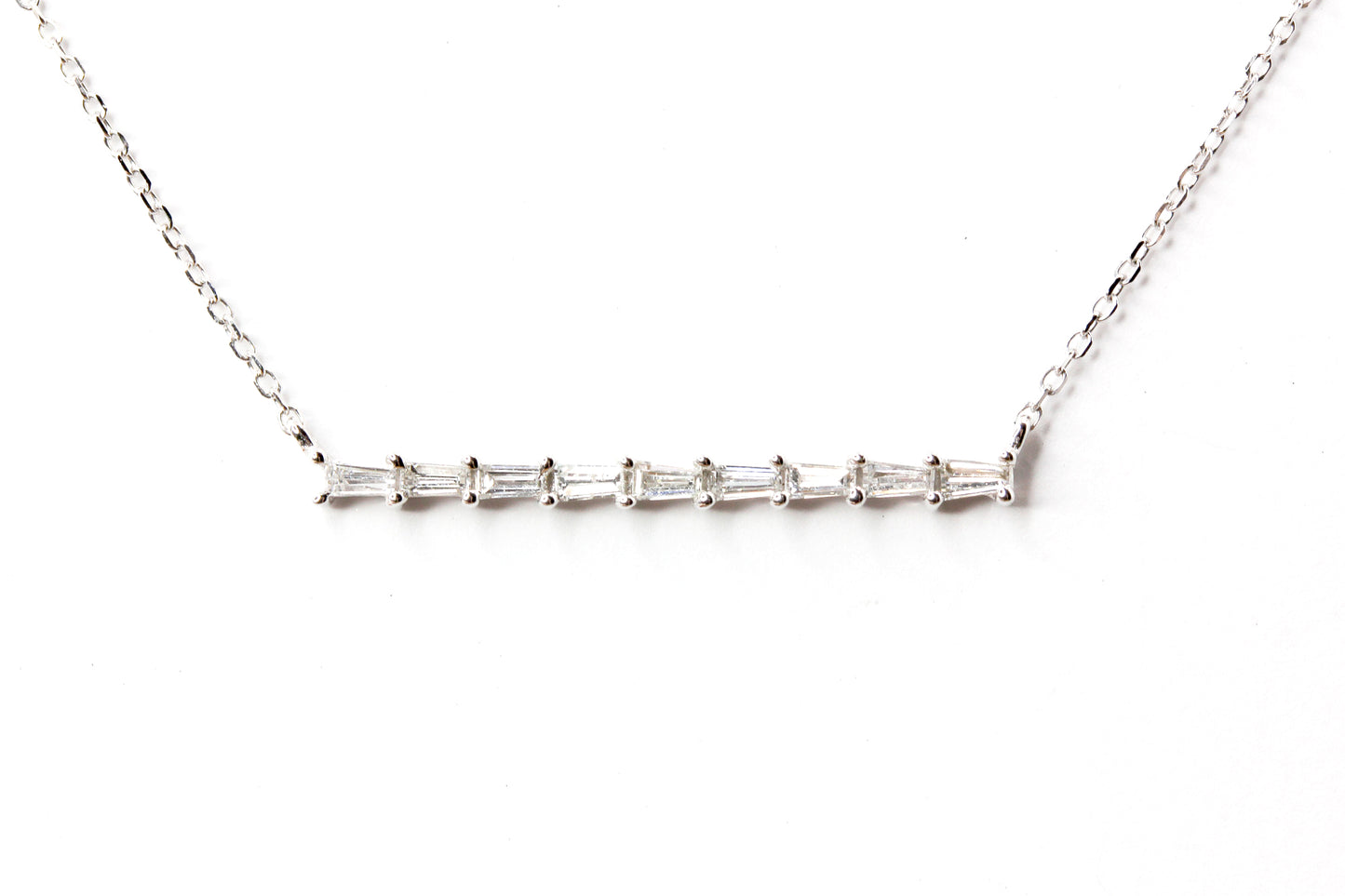 Tapered Baguette Bar Necklace