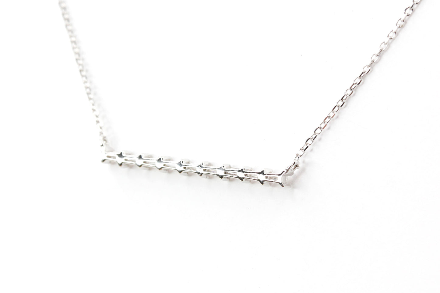 Tapered Baguette Bar Necklace