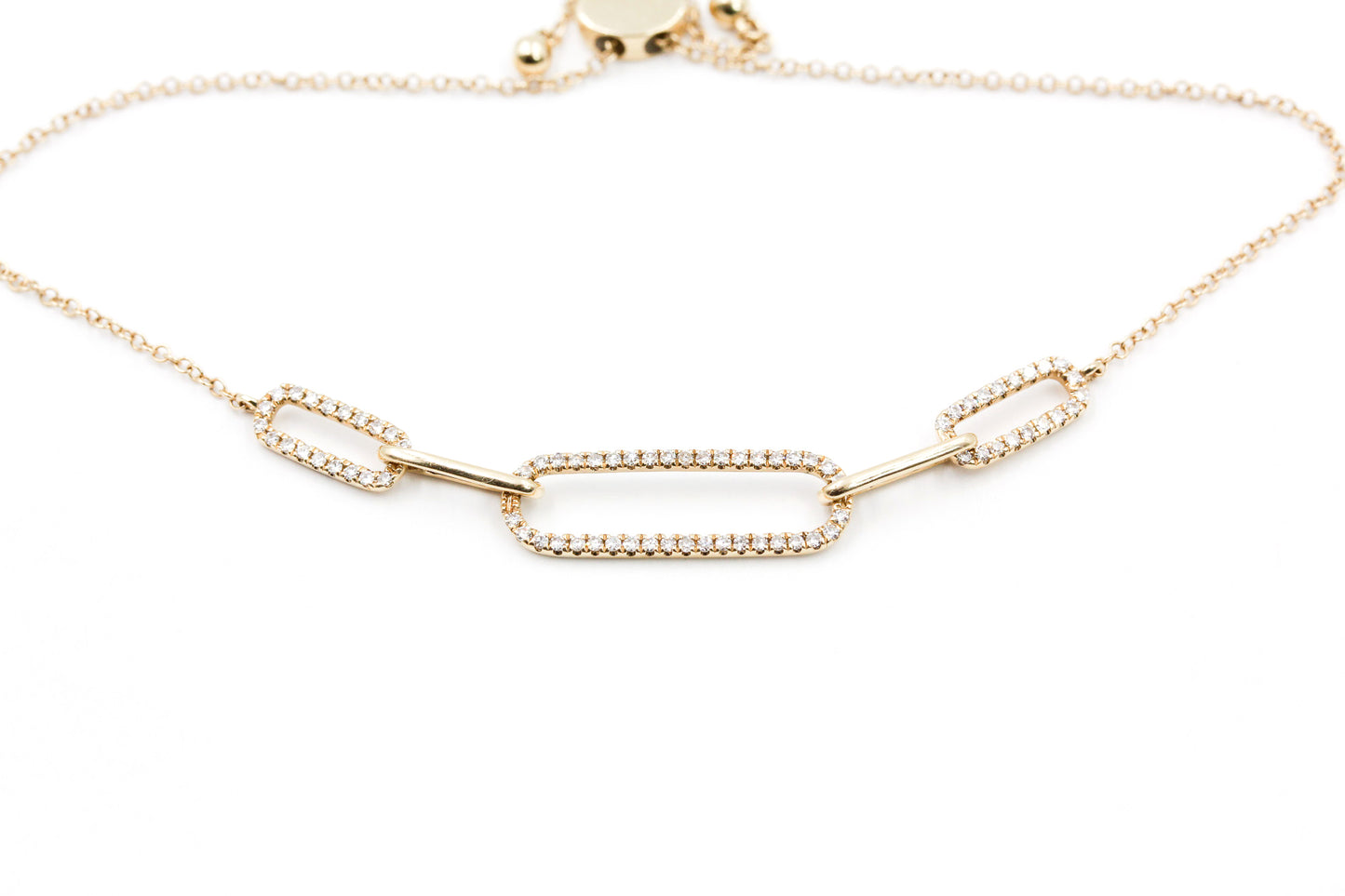 Diamond Chain Link Bolo Bracelet