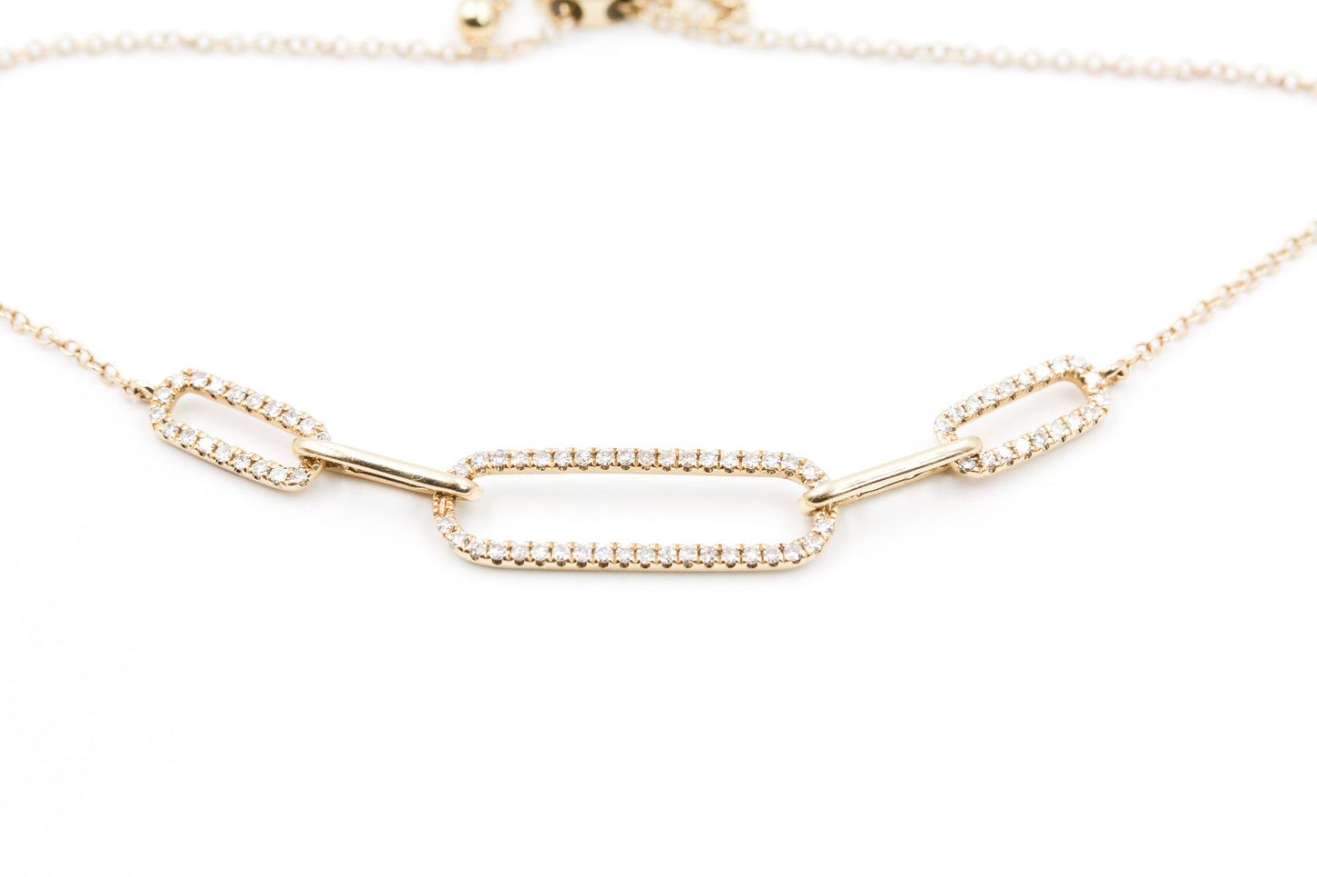 Diamond Chain Link Bolo Bracelet