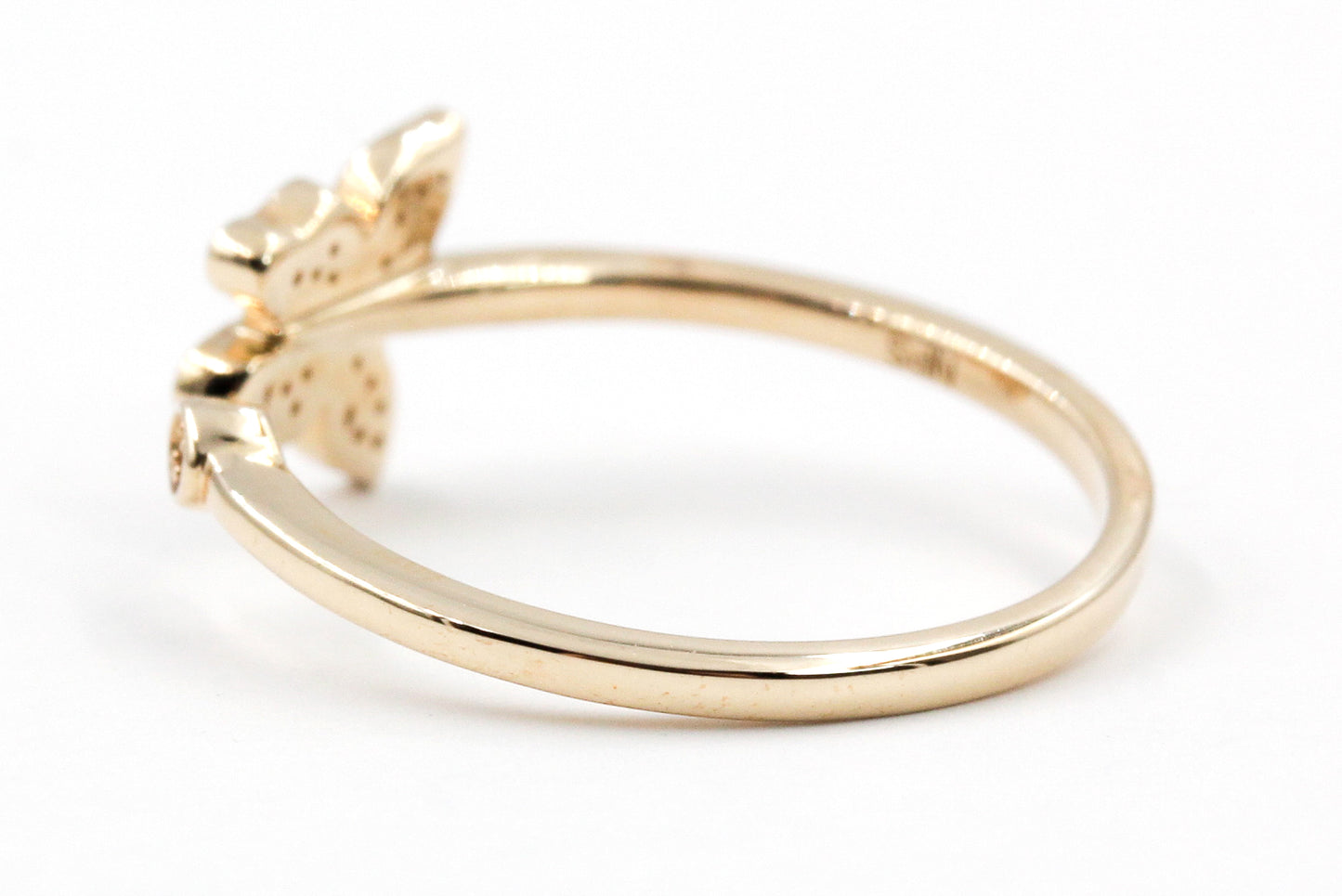 Diamond Butterfly Open Ring