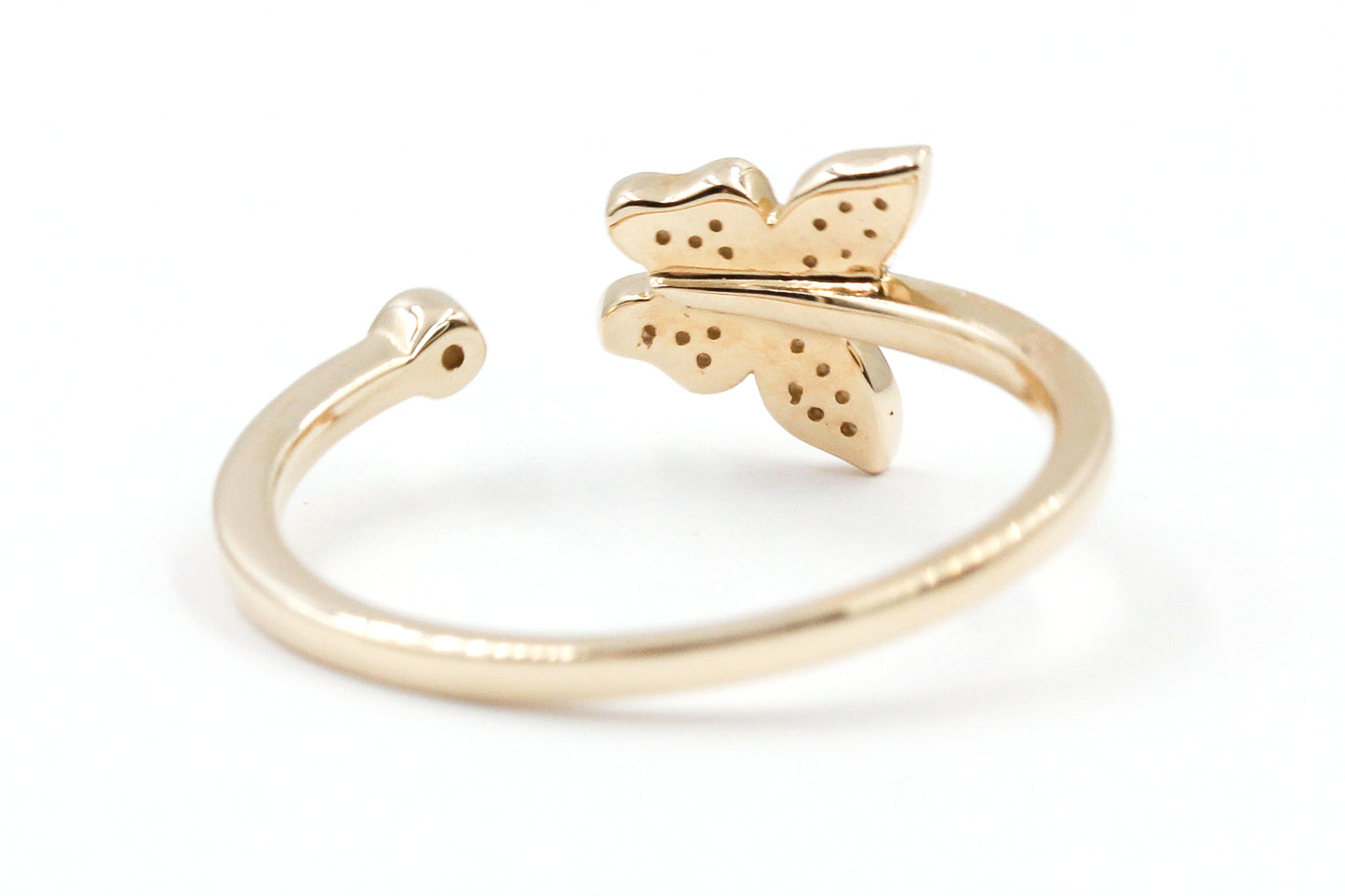 Diamond Butterfly Open Ring