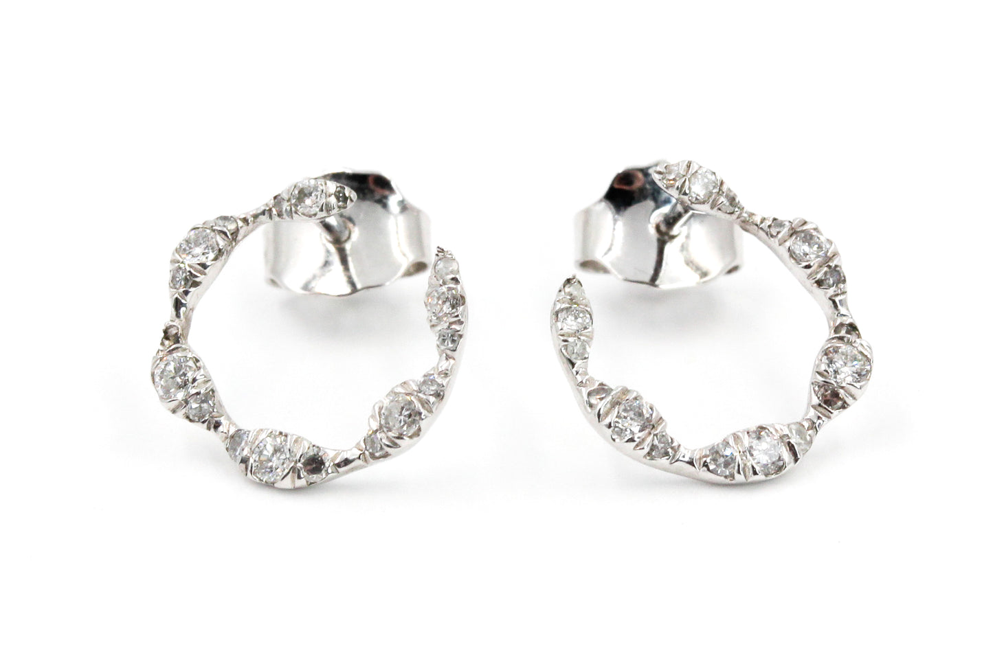 Silver Diamond Earrings