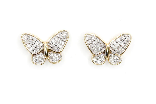 Diamond Butterfly Studs