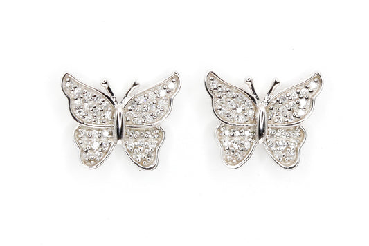 Diamond Butterfly Studs