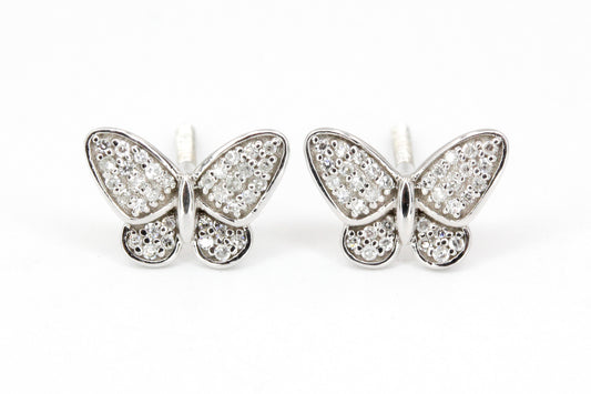 Diamond Butterfly Studs