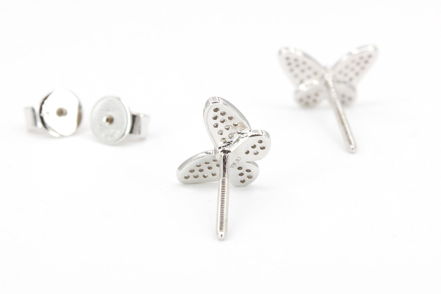 Diamond Butterfly Studs