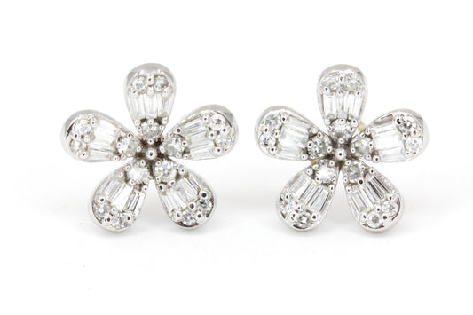 Diamond Flower Studs