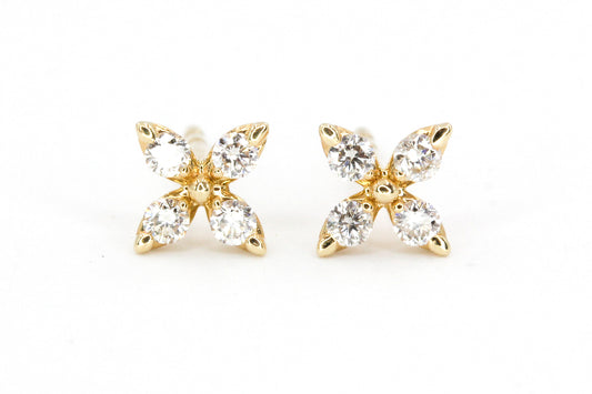 Diamond Floral Studs