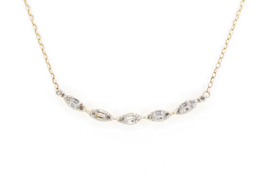 Baguette Curved Bar Necklace