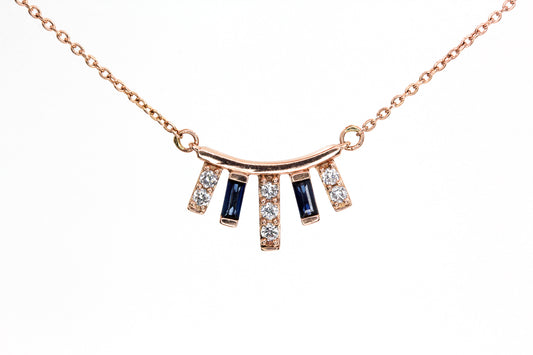 Sapphire, Diamond Necklace