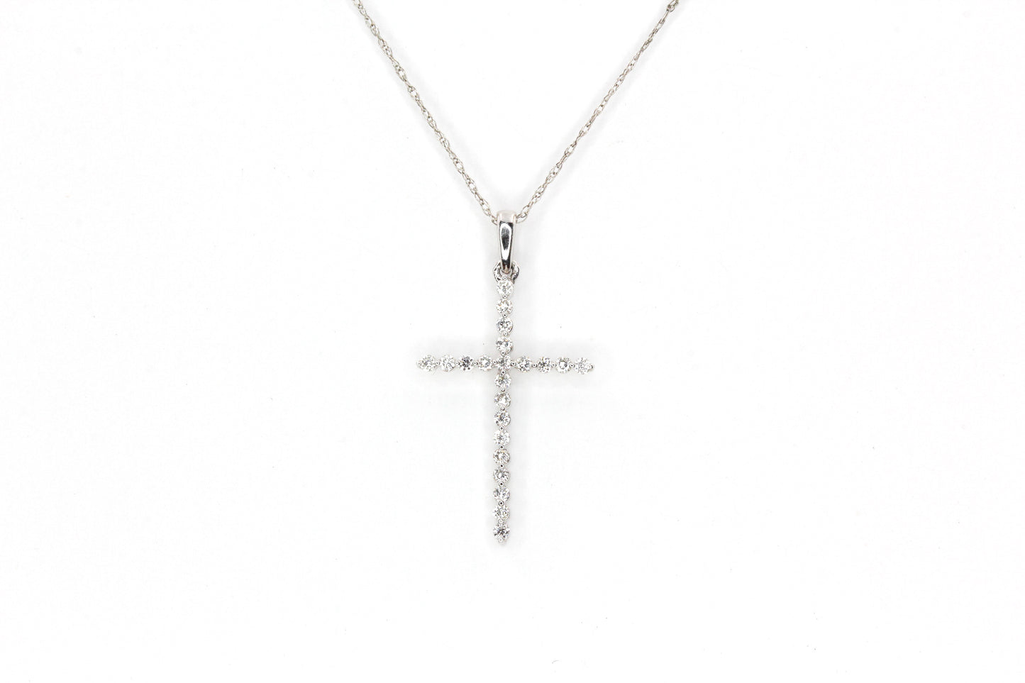 Diamond Cross Pendant-Necklace