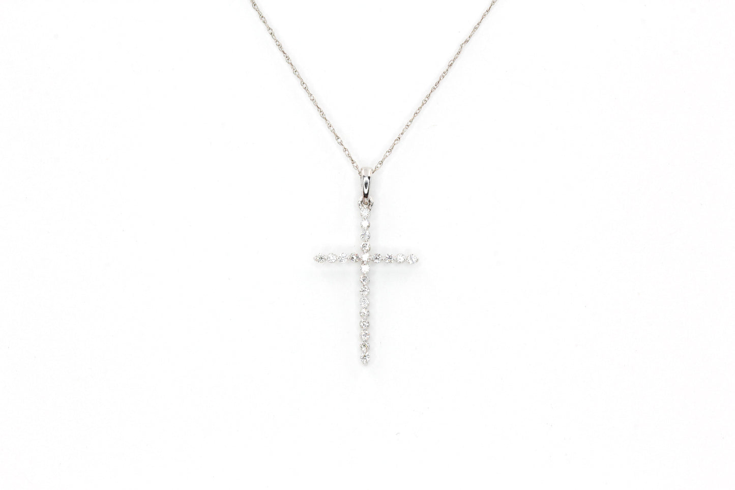 Diamond Cross Pendant-Necklace