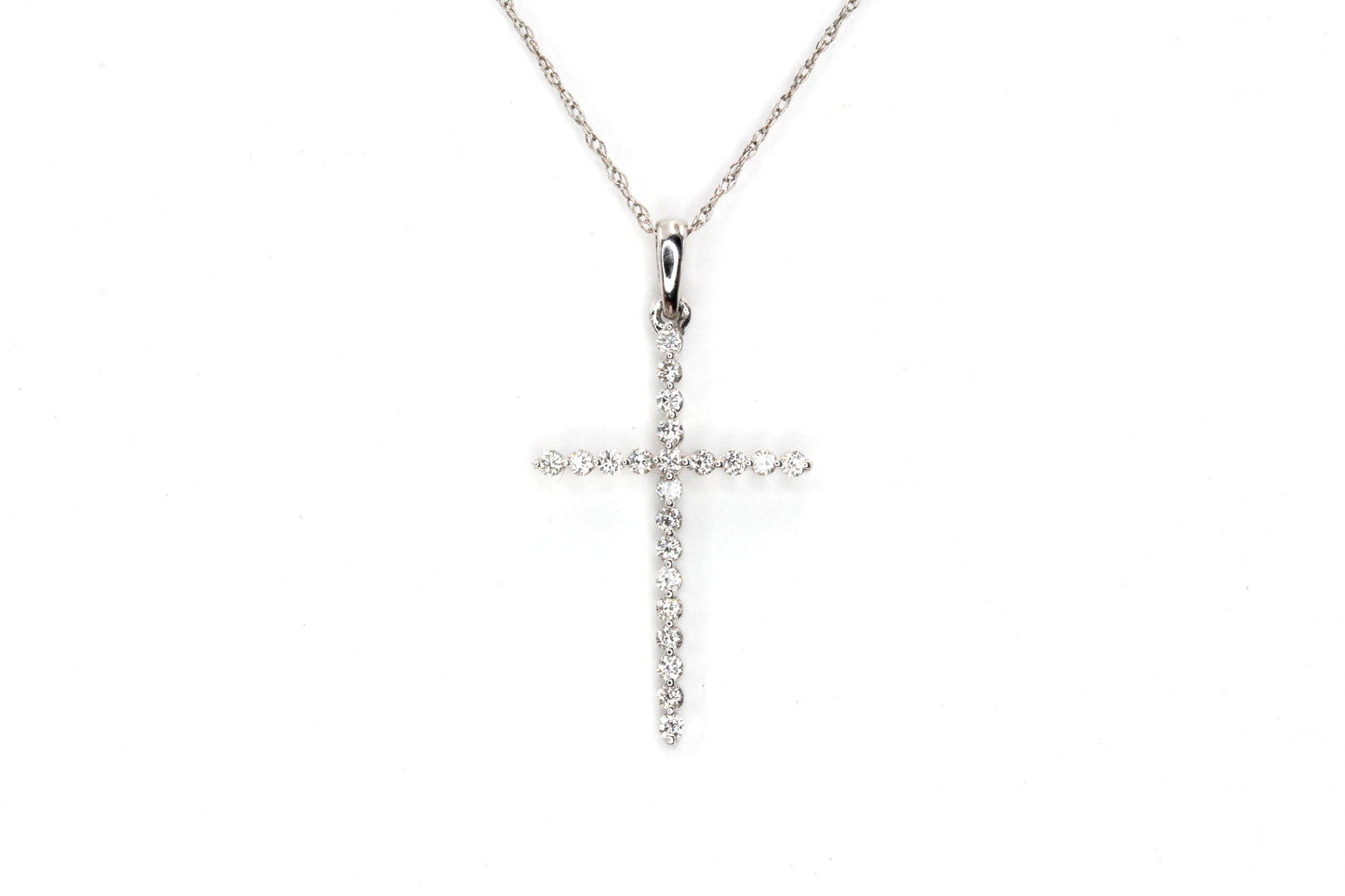 Diamond Cross Pendant-Necklace