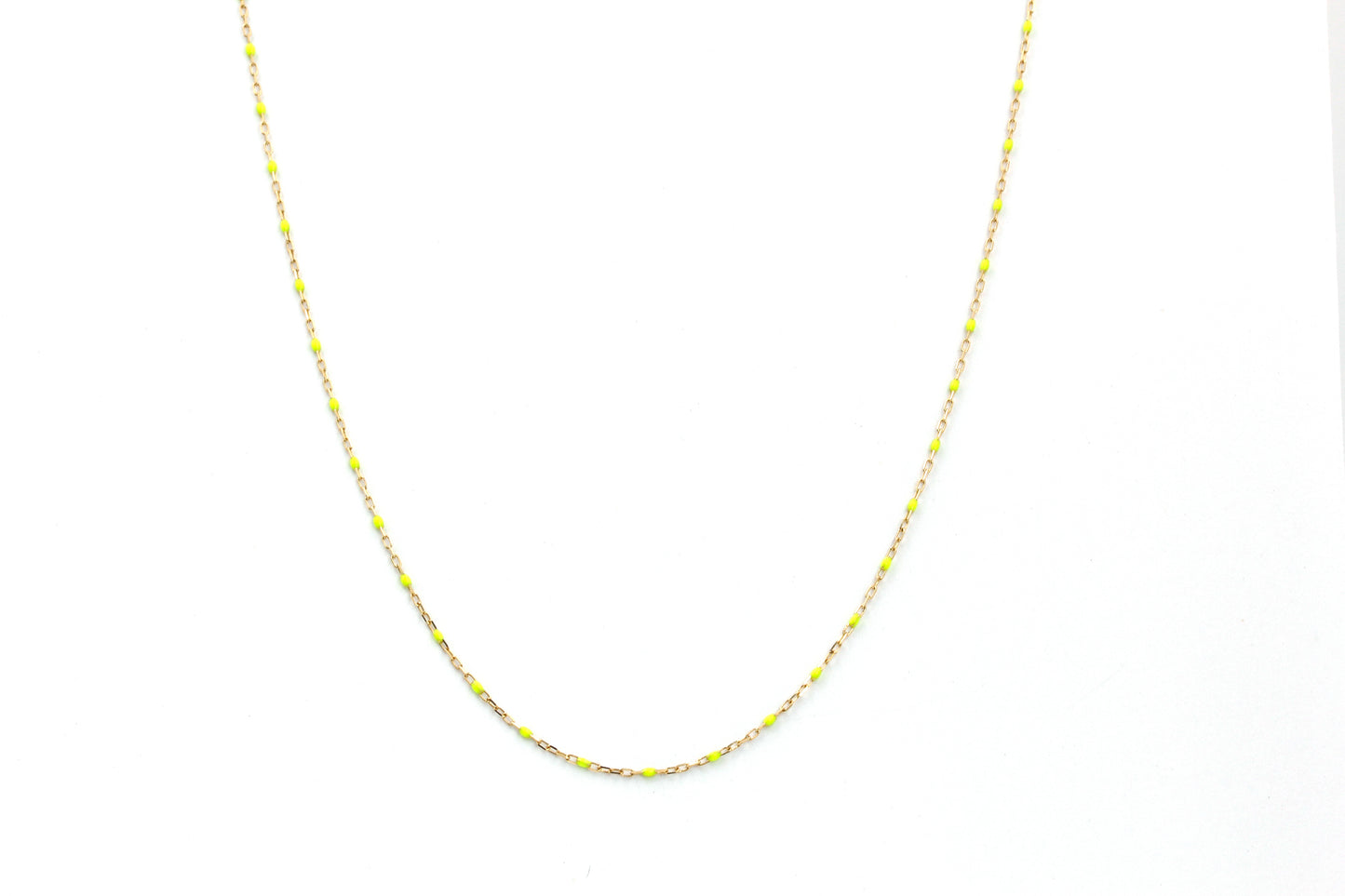 Yellow Enamel Fine Chain