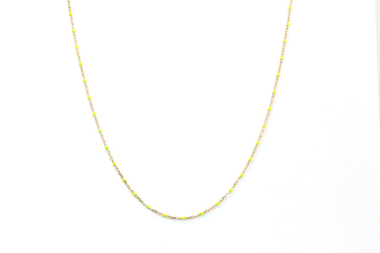 Yellow Enamel Fine Chain