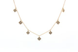 Diamond Clover Station Necklace - 14k Yellow Gold - 0.56ctw