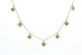 Diamond Clover Station Necklace - 14k Yellow Gold - 0.56ctw