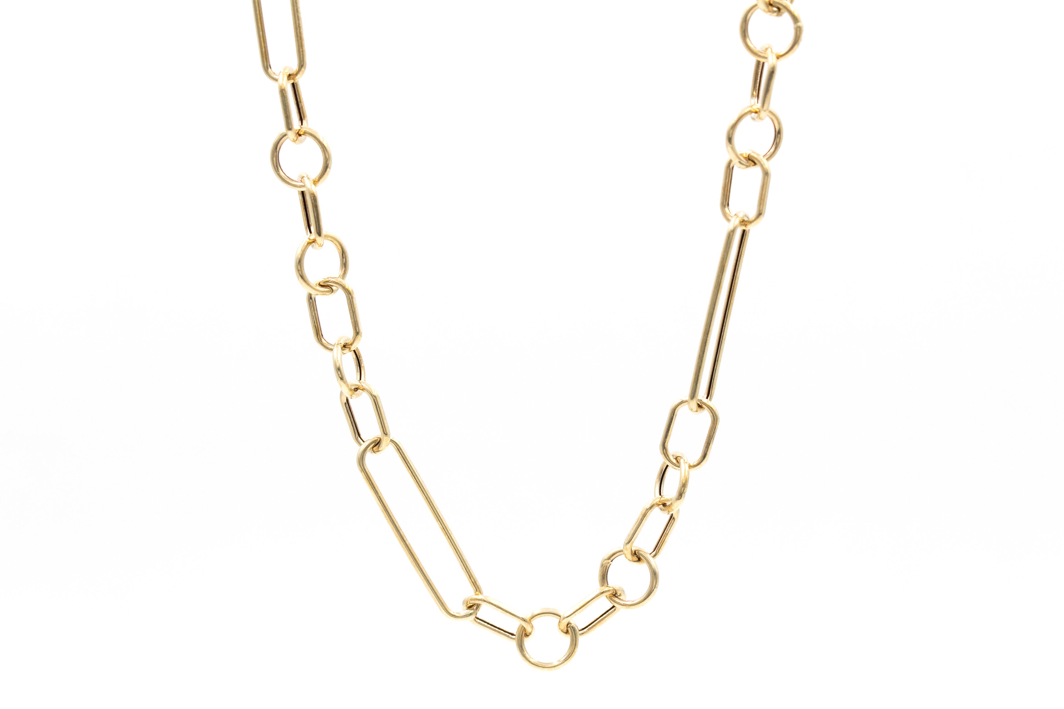 Fancy Link Chain Necklace - 14k Yellow Gold