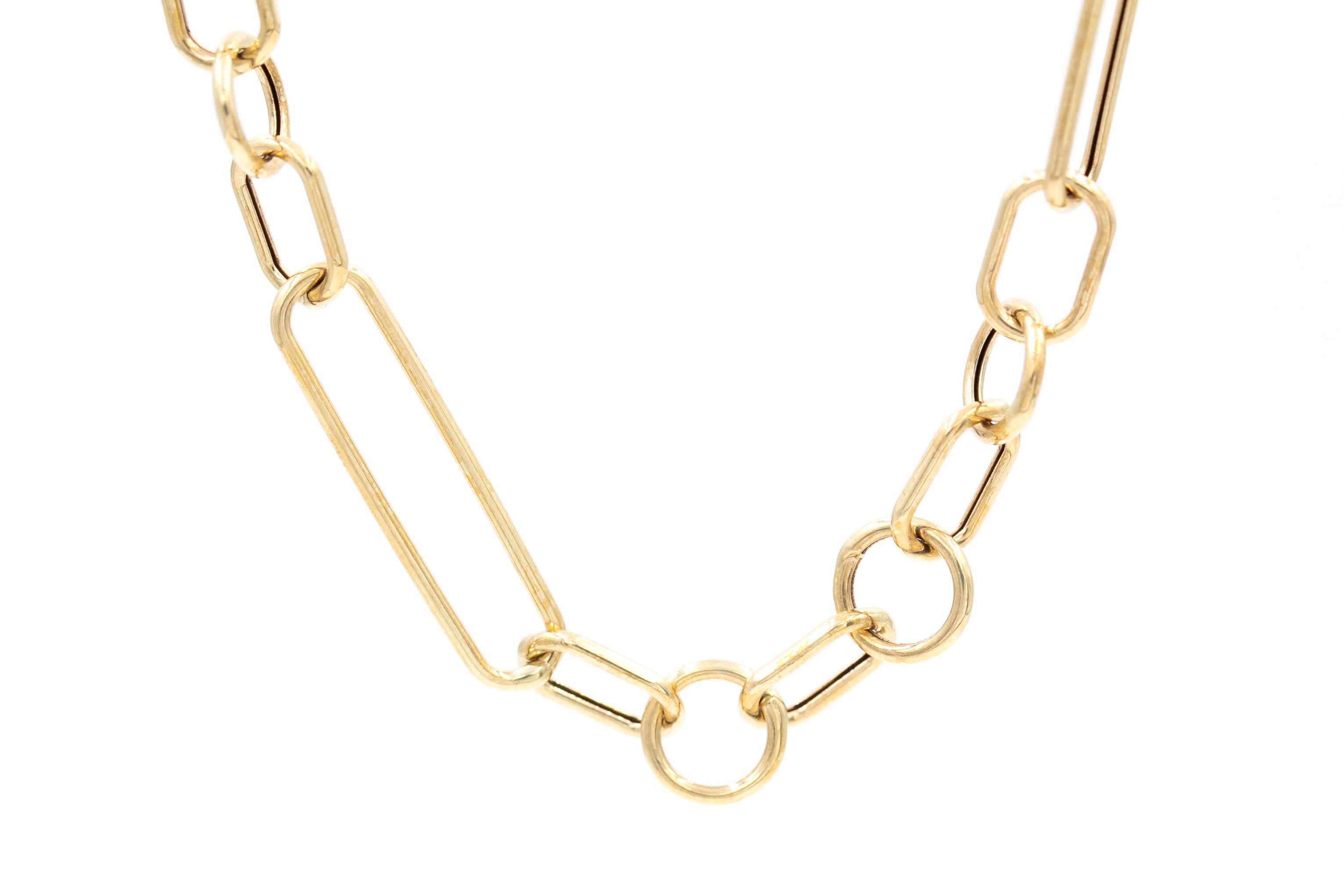 Fancy Link Chain Necklace - 14k Yellow Gold