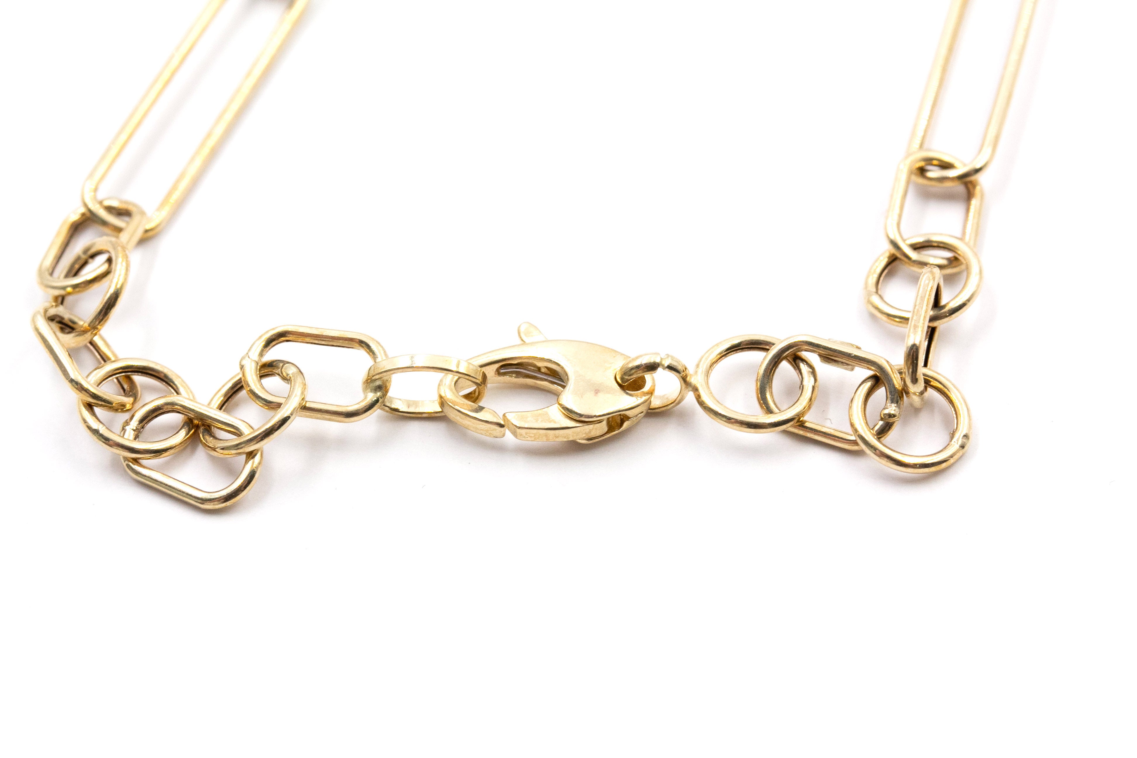 Fancy Link Chain Necklace - 14k Yellow Gold