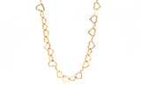 Heart Link Chain Statement Necklace - 14k Yellow Gold