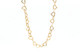 Heart Link Chain Statement Necklace - 14k Yellow Gold