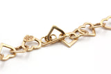 Heart Link Chain Statement Necklace - 14k Yellow Gold