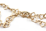 Heart Link Chain Statement Necklace - 14k Yellow Gold