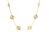 Clover Station Necklace - 14k Yellow Gold